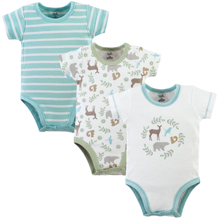 Touched by Nature Organic Cotton Bodysuits 3-Pack, Forest