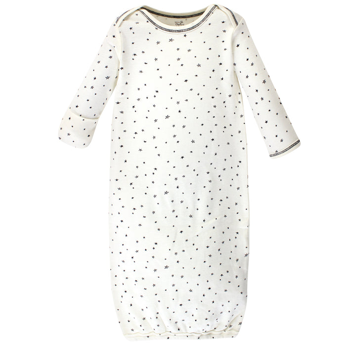 Touched by Nature Infant Boy Organic Cotton Gowns, Mr Moon, Preemie/Newborn