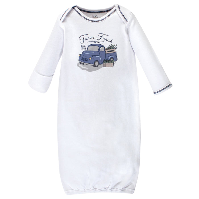 Touched by Nature Infant Boy Organic Cotton Gowns, Truck, Preemie/Newborn