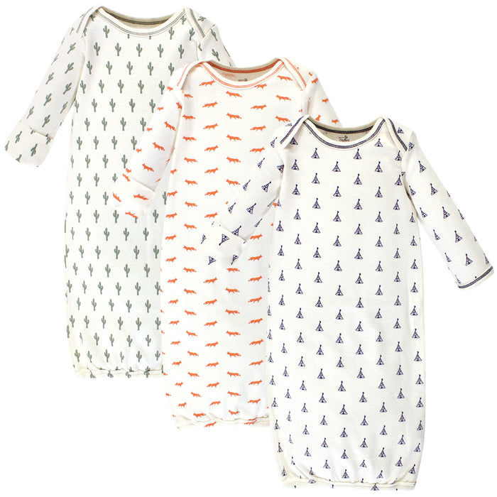 Touched by Nature Baby Organic Cotton Gowns, Prints Foxes, Preemie/Newborn