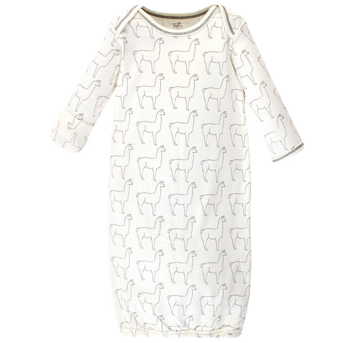 Touched by Nature Organic Cotton Gowns, Llama, Preemie/Newborn