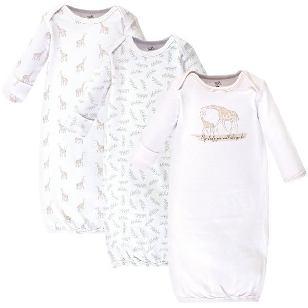 Touched by Nature Baby Organic Cotton Gowns, Little Giraffe, Preemie/Newborn