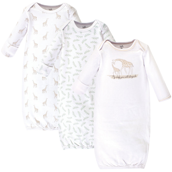 Touched by Nature Baby Organic Cotton Gowns, Little Giraffe, Preemie/Newborn