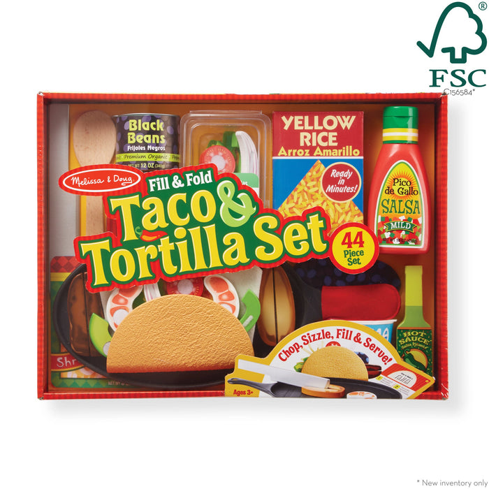 Melissa & Doug Fill & Fold Taco & Tortilla 44-Piece Play Set