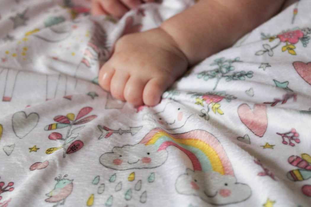 LushDecor Unicorn Heart Rainbow Sherpa Baby Blanket