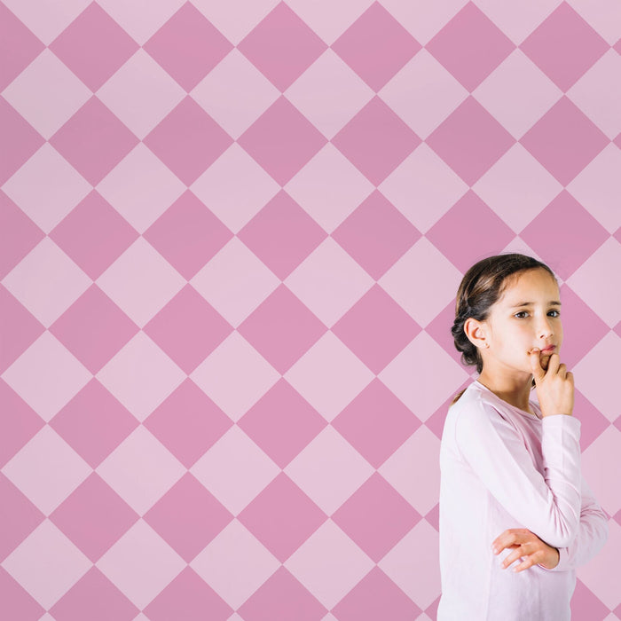 TeepeeJoy Geometric Themed Wallpaper - Harlequin Pink