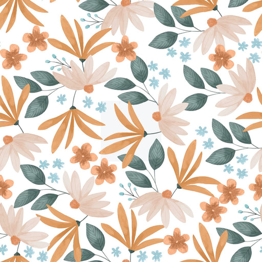 TeepeeJoy Flower Theme Wallpaper - Tangerine Petal Play