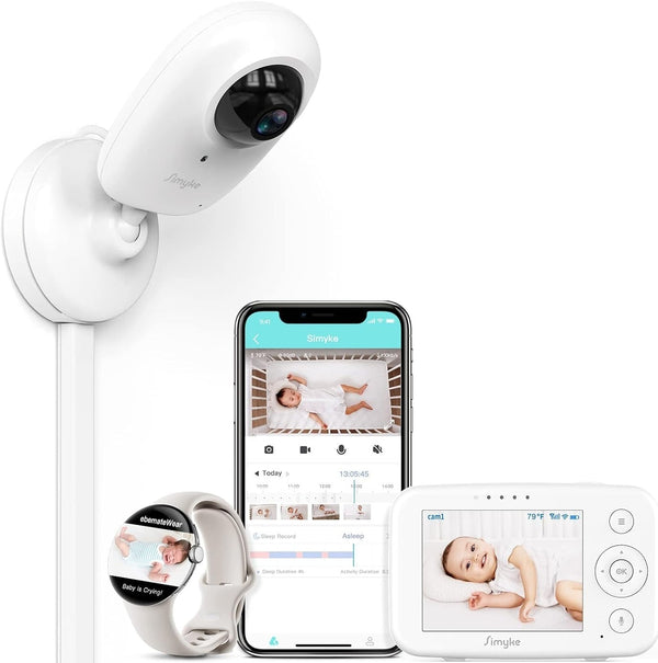 Simyke Smart Baby Monitor: 1080P Camera + 3.5” LCD Display with Smartwatch Connectivity