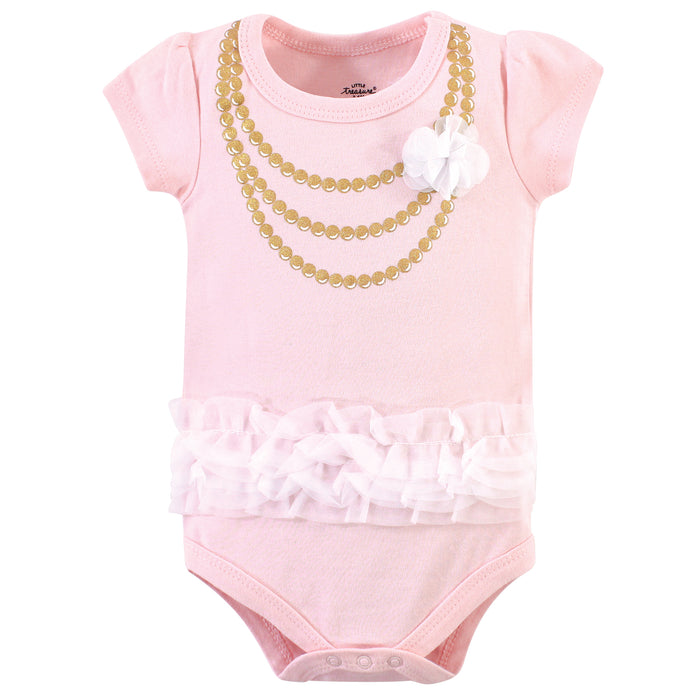 Little Treasure Baby Girl Cotton Bodysuits 3-Pack, Limited Edition