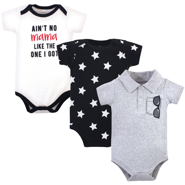 Little Treasure Baby Boy Cotton Bodysuits 3 Pack, My Mama