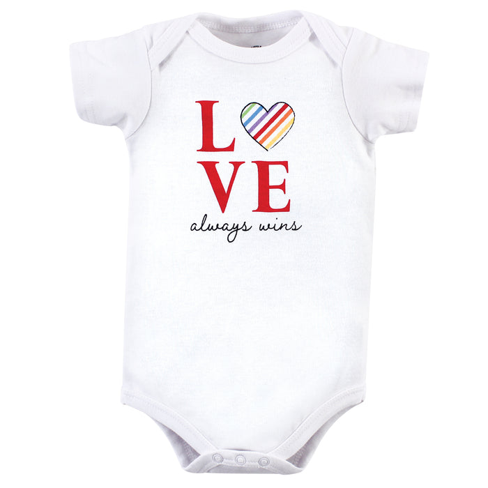 Little Treasure Baby Cotton Bodysuit, Pant and Shoe 3 Piece Set, Love Always Wins