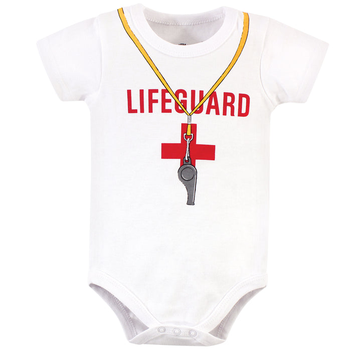 Little Treasure Baby Boy Cotton Bodysuit, Pant and Shoe 3 Piece Set, Lifeguard