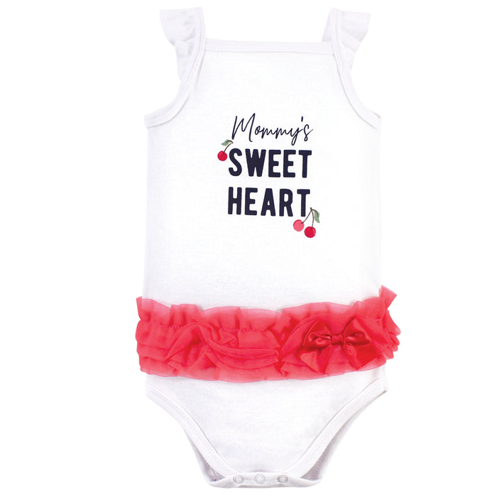 Little Treasure Baby Girl Cotton Bodysuits 3 Pack, Cherries