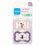 MAM Air Night paci, 6-16 Months, Girl, 2 Pack