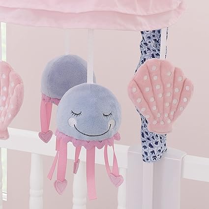 NoJo Mermaid Lagoon Seashells and Jellyfish Musical Mobile