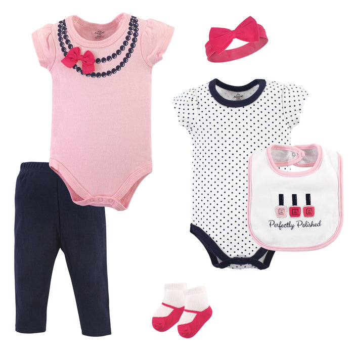 Little Treasure Baby Girl Layette 6-Piece Set, Polished