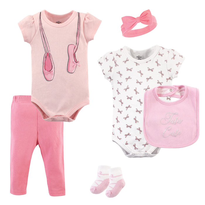 Little Treasure Baby Girl Layette 6-Piece Set, Ballerina