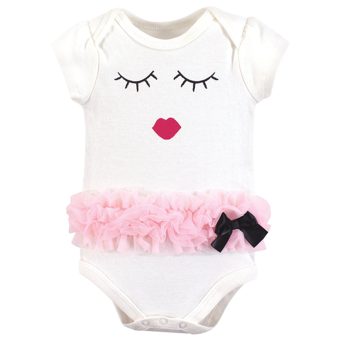Little Treasure Baby Girl Cotton Bodysuits 3 Pack, Bows