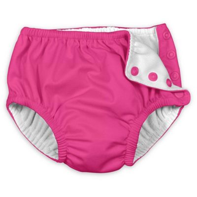 Green Sprouts Snap Reusable Absorbent Swimsuit Diaper Hot Pink