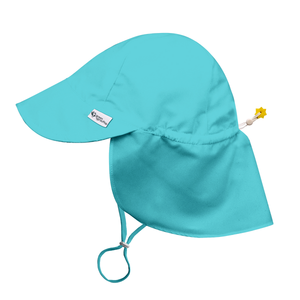 Green Sprouts UPF50+ Eco Flap Hat Aqua