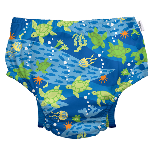 Green Sprouts Eco Snap Swim Diaper Royal Blue Turtle Journey