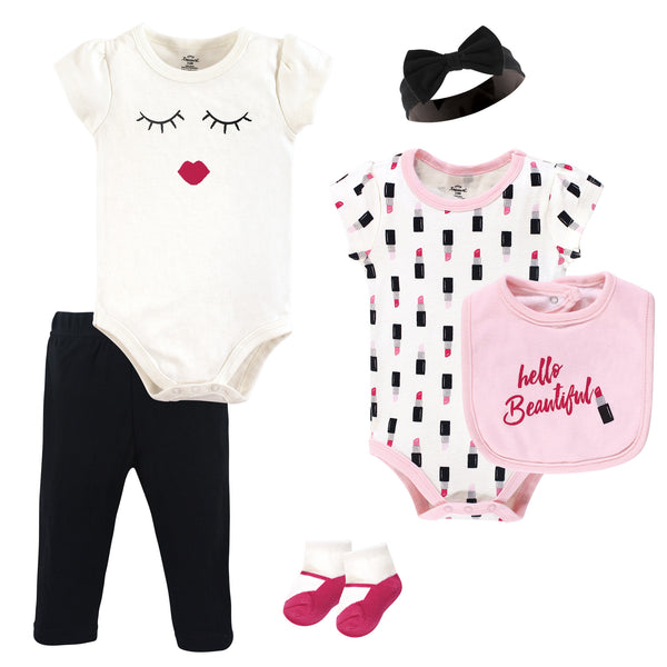 Little Treasure Baby Girl Layette 6-Piece Set, Lipstick