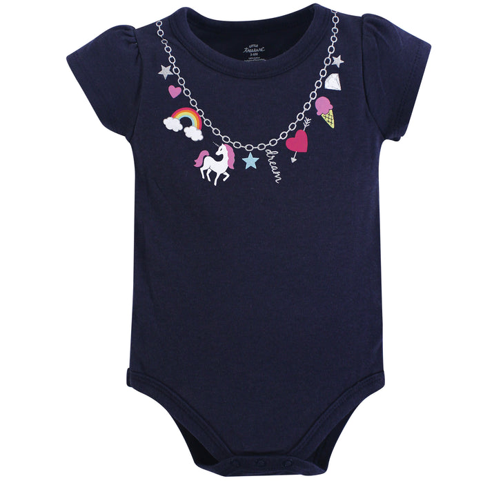 Little Treasure Baby Girl Cotton Bodysuit and Pant Set, Rainbow Charms