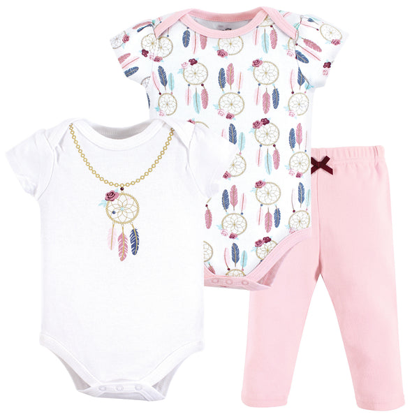 Little Treasure Baby Girl Cotton Bodysuit and Pant Set, Dream Catcher