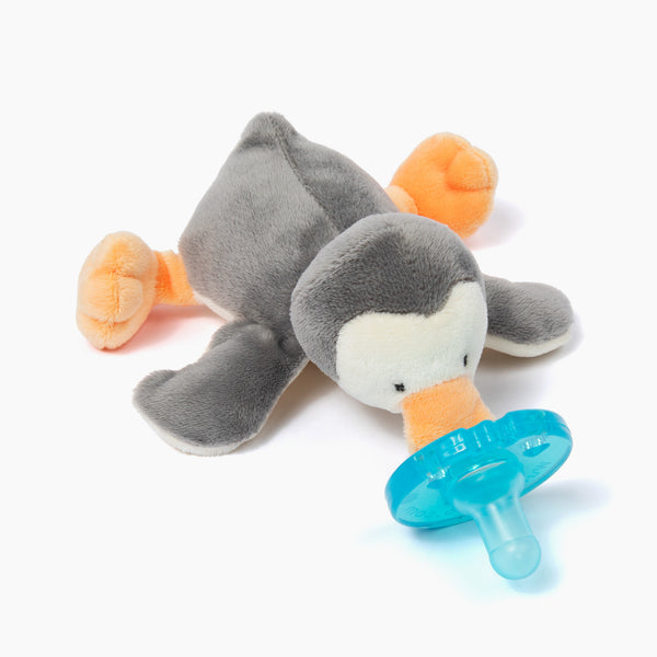 WubbaNub Plush Toy Pacifier-Grey Penguin