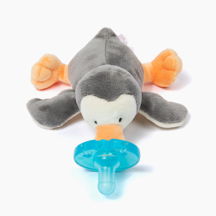 WubbaNub Plush Toy Pacifier-Grey Penguin