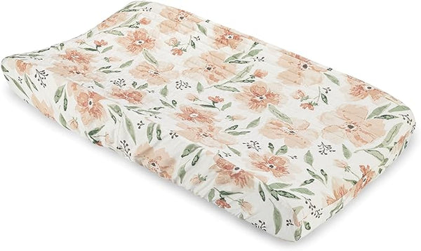 Crane Baby Parker Quilted Floral Change Pad Cover