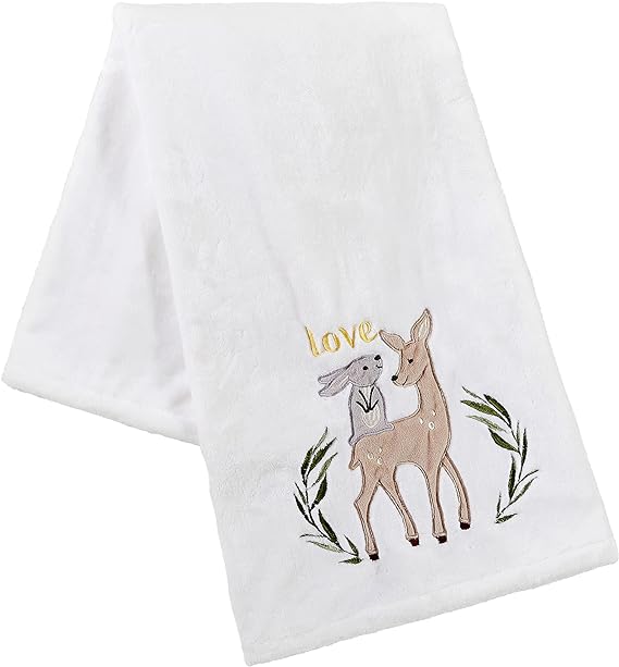 Levtex Baby Woodland Animals Plush Blanket -  Bunny and Deer