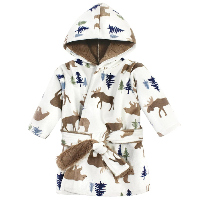 Hudson Baby Mink with Faux Fur Lining Pool and Beach Robe Cover-ups, Moose Bear