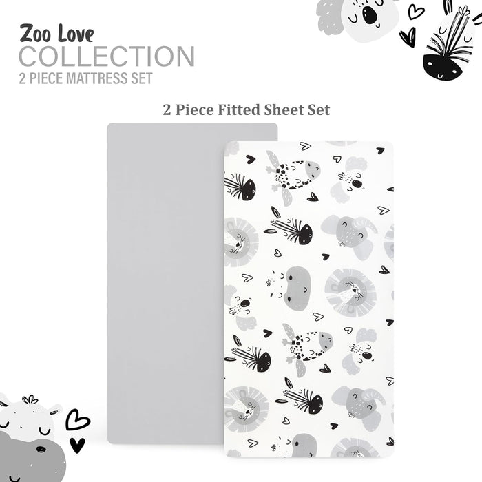 buybuy BABY by Evolur Zoo Love 2-Piece Sheet Set