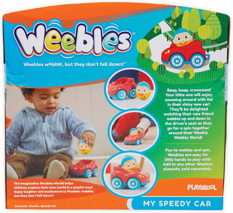 Playskool Weebles My Speedy Car - Weeble Wobble Preschool Toy for Toddlers