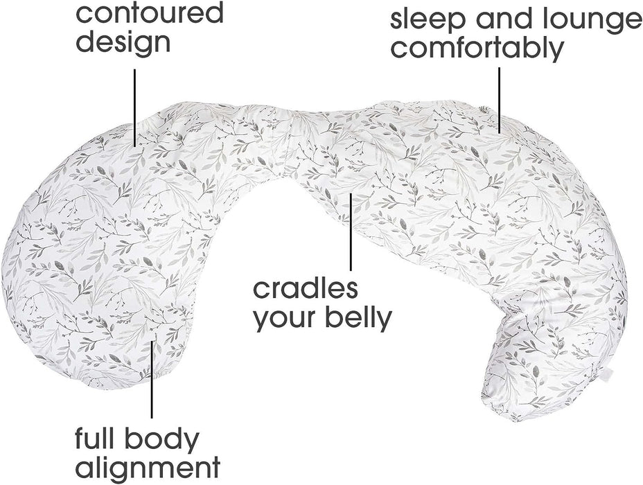 Boppy Slipcovered Total Body Pregnancy Pillow - Grey Scattered Leaves