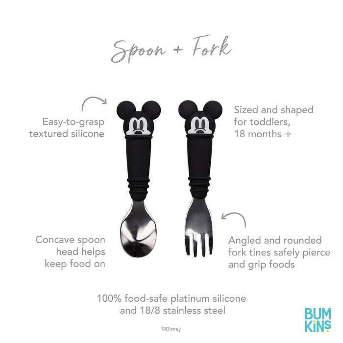 Disney Silicone Spoon and Fork: Mickey Mouse