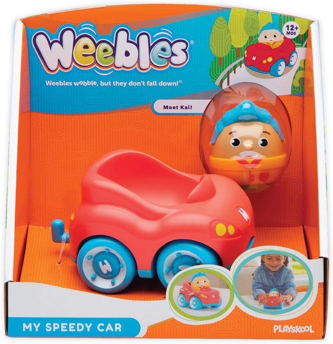 Playskool Weebles My Speedy Car - Weeble Wobble Preschool Toy for Toddlers