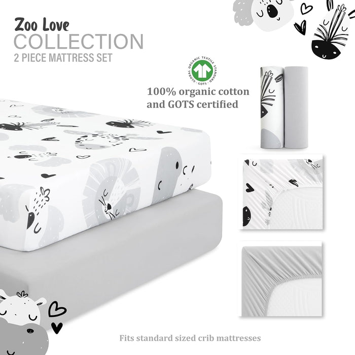 buybuy BABY by Evolur Zoo Love 2-Piece Sheet Set