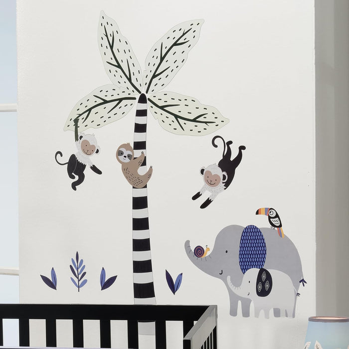 Lambs & Ivy Jungle Party Monkey/Elephant/Tree Nursery Wall Decals/Stickers
