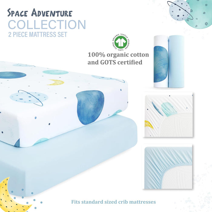 buybuy BABY by Evolur Space Adventure 2-Piece Sheet Set (Light)