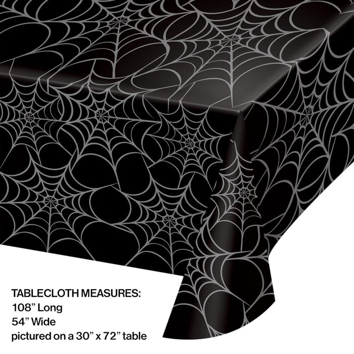 Party Decorations Halloween Silver Web Plastic Table Cover