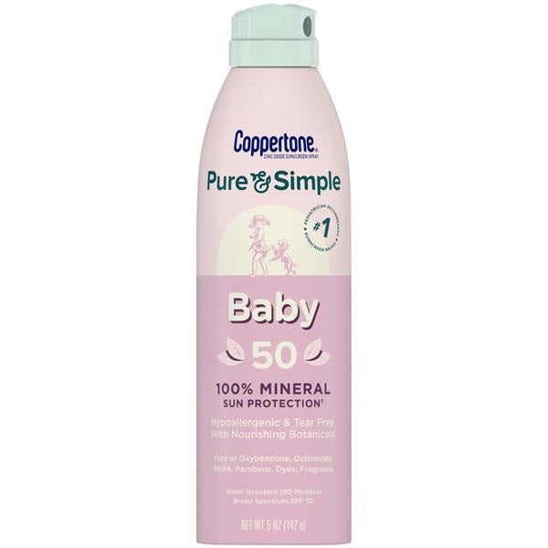 Coppertone Pure & Simple Baby Spf 50 Spray 5 Oz