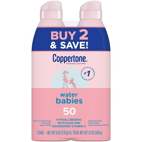 Coppertone Waterbabies Qc Ltn Spry Spf 50 12Oz Twin Pack