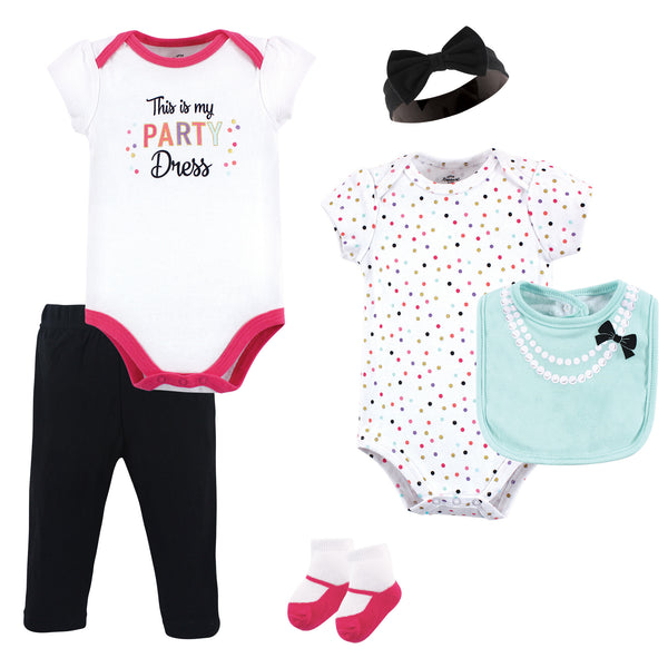 Little Treasure Baby Girl Layette 6-Piece Set, Party Dress