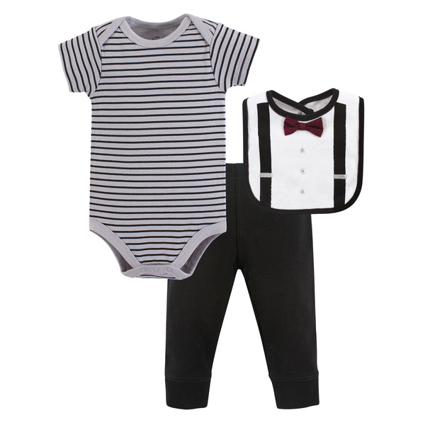 Little Treasure Baby Boy Bodysuit, Pant and Bib, Man Of Your Dreams