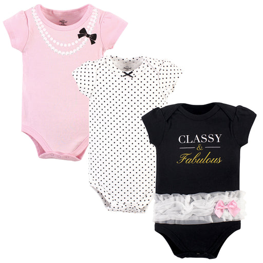 Little Treasure Baby Girl Cotton Bodysuits 3 Pack, Classy