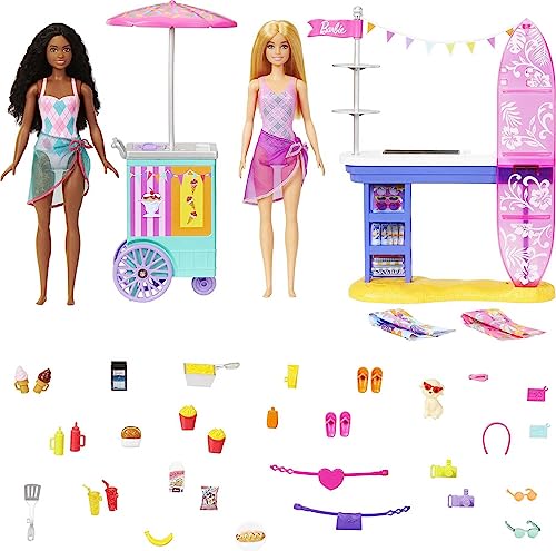 Barbie Beach Boardwalk Playset with Barbie Brooklyn & Malibu Dolls