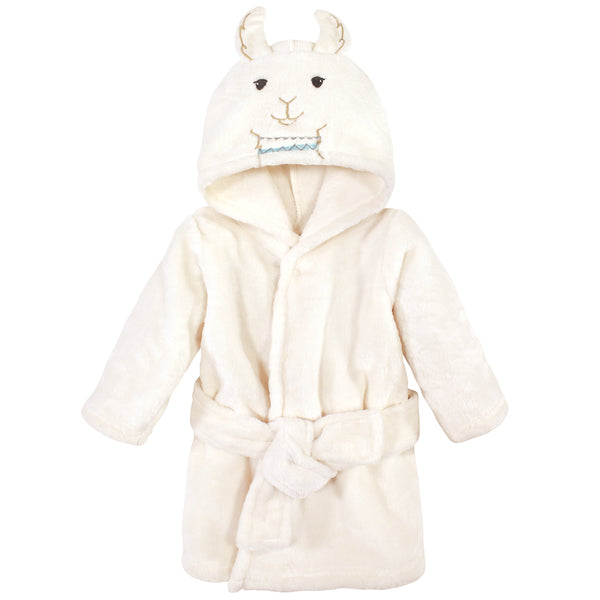 Little Treasure Baby Gender Neutral Plush Bathrobe, Neutral Llama, 0-9 Months