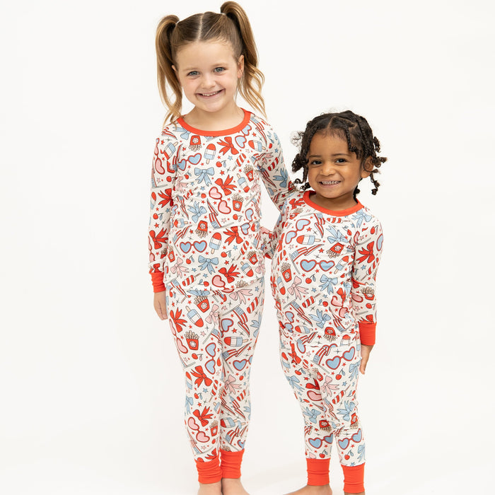 Monkeeroos American Dream 2 piece Long Set - Red